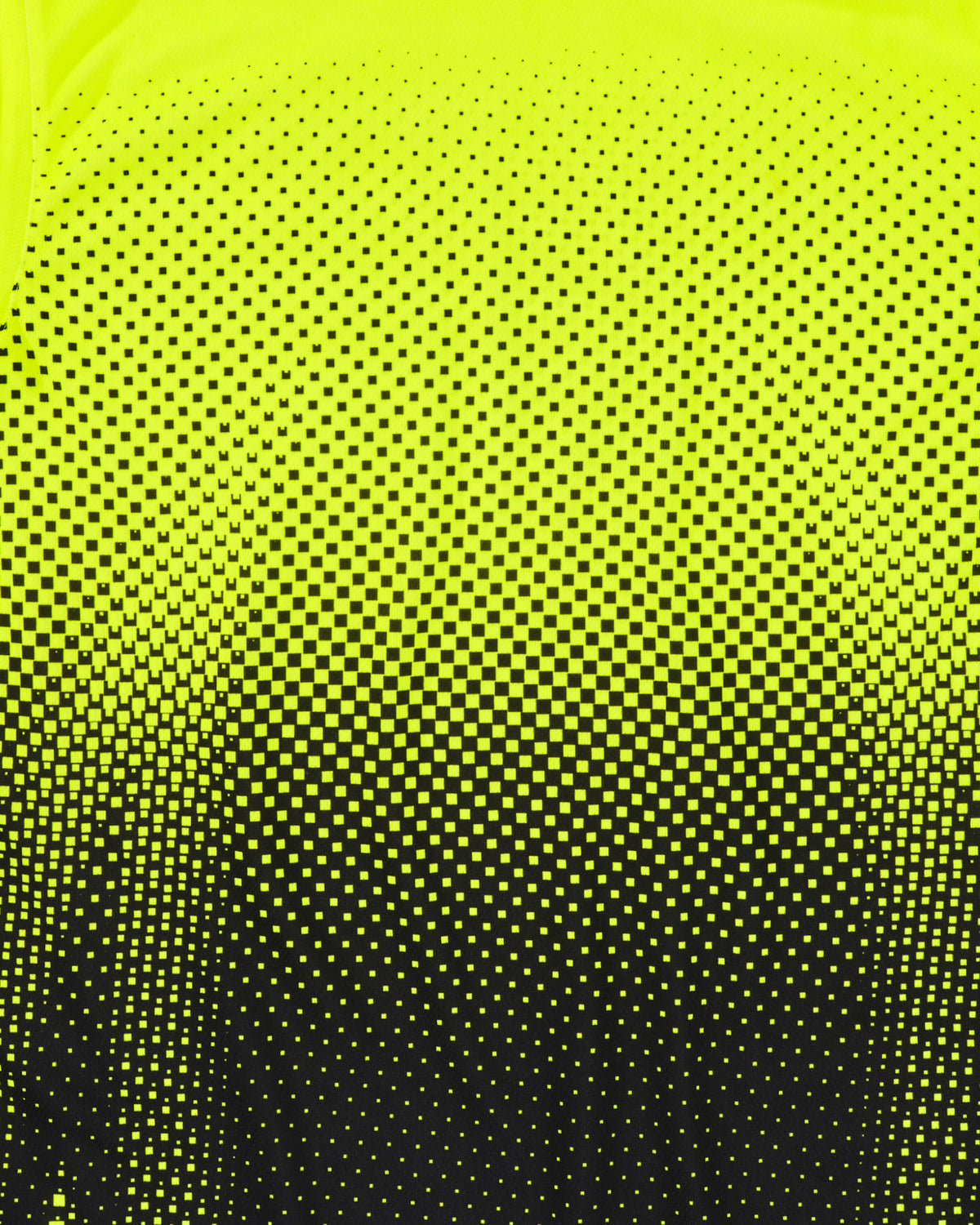 Close-up of neon fabric and reflective trim on STRAUSS Enhanced Visibility Performance Long Sleeve Shirt e.s.t:aktik in neon yellow and black