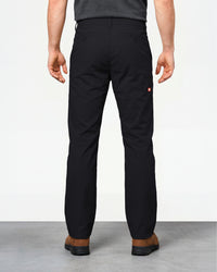 Chino Pants e.s.e:pic in black worn by a model, rear view