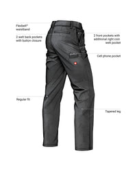 Feature view of Chino Pants e.s.e:pic in black, showing chino fabric and pockets