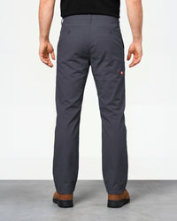 Chino Pants e.s.e:pic in nero blue worn by a model, rear view