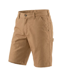 A pair of men's cargo shorts in a warm tan or khaki color, shown on a clean white background.