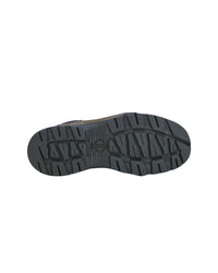View of the underside of the Strauss 7004 8" work boot, showing off the sole details.