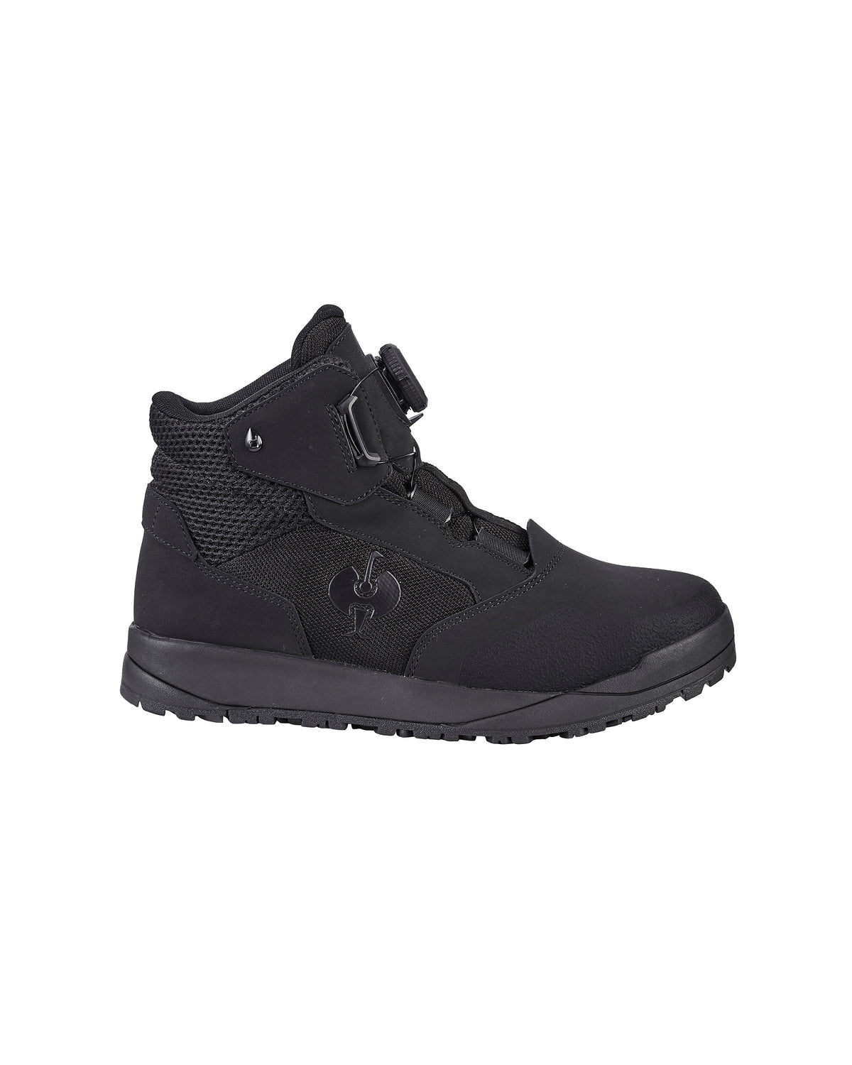 STRAUSS Murcia 6-inch Steel Toe Work Boot in Black, side profile view