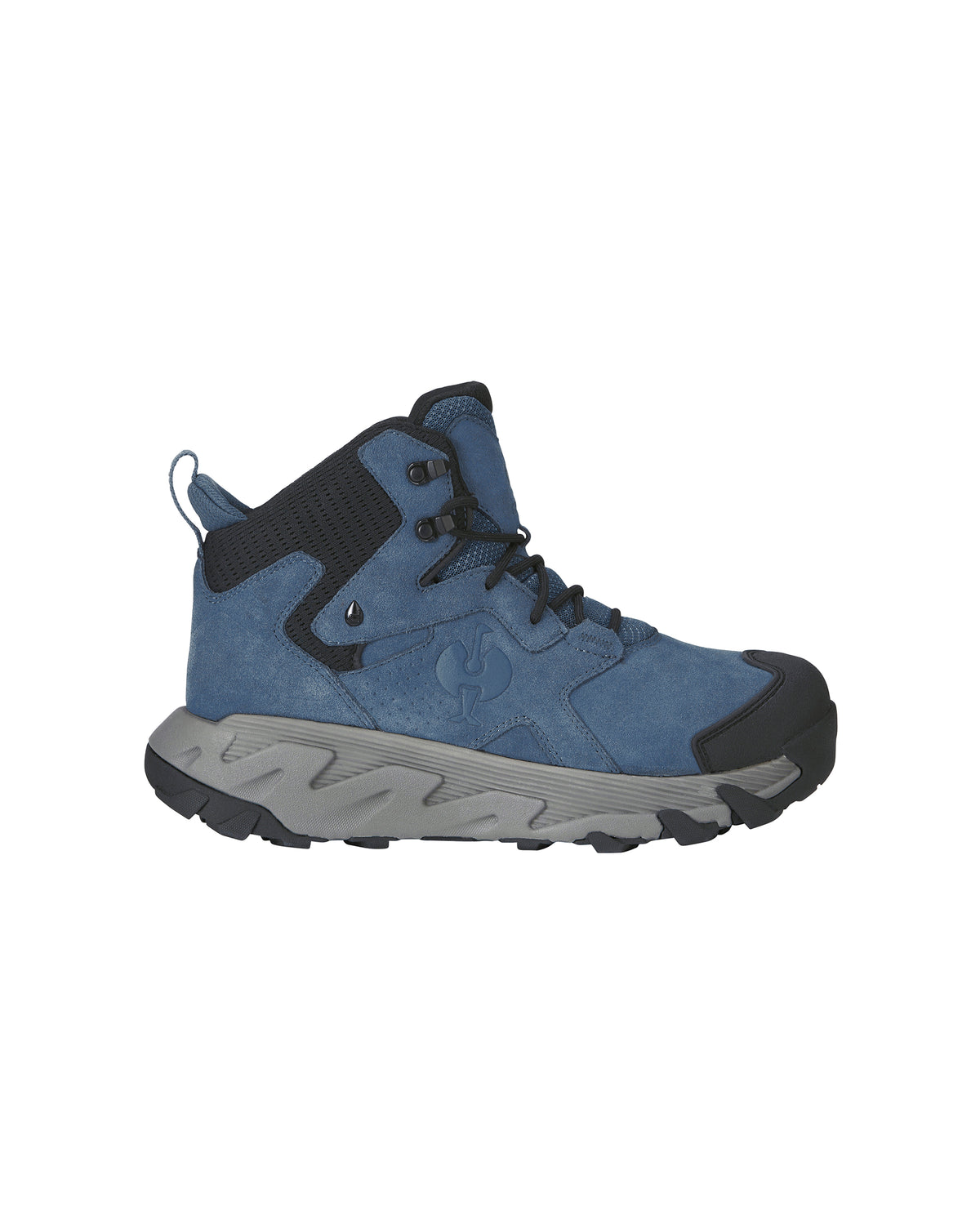 STRAUSS Turin 6-inch Aluminum Toe Work Boot in Oxid blue, side profile view