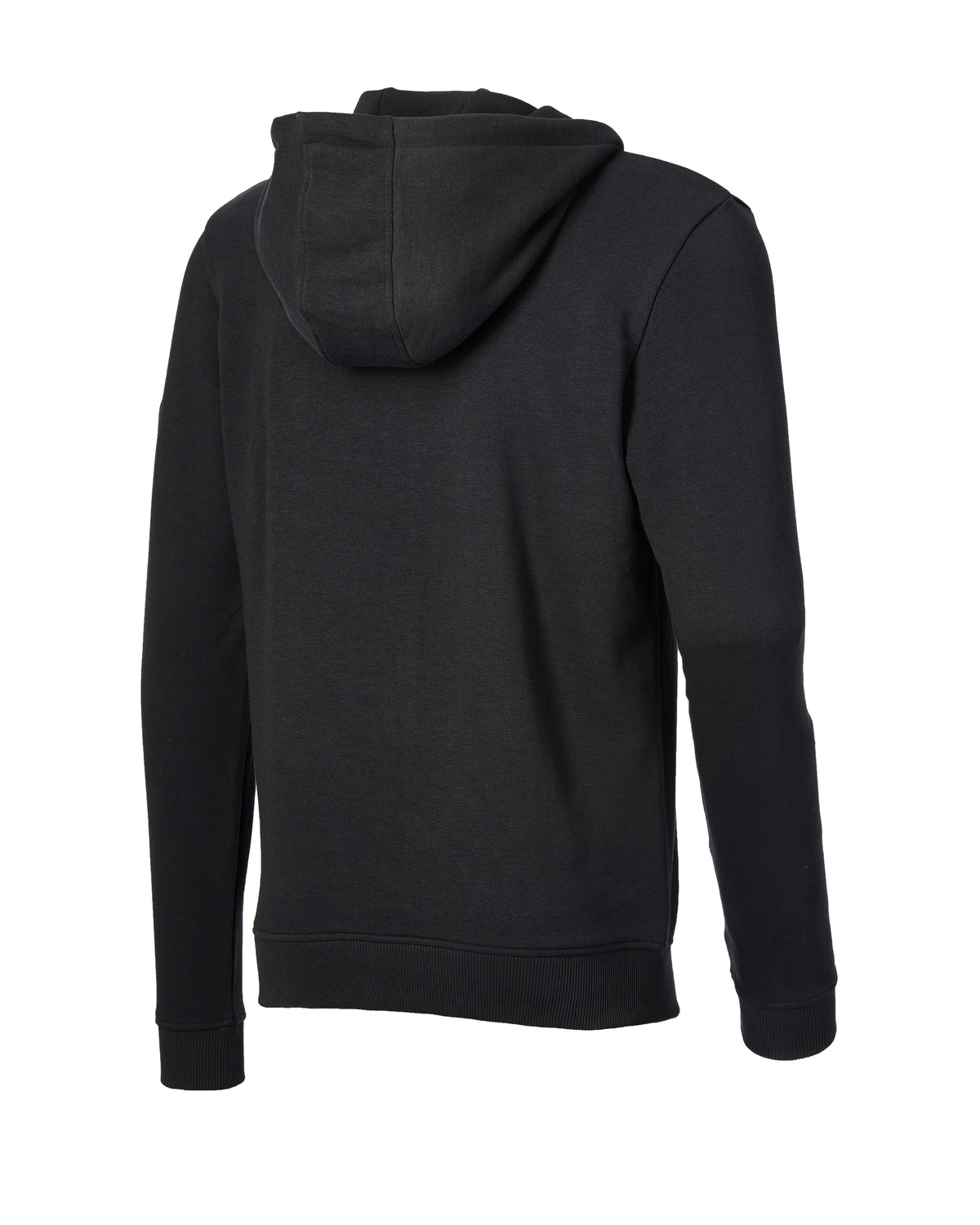 STRAUSS Stuntmen's Association hooded sweatjacket in black and white, back view