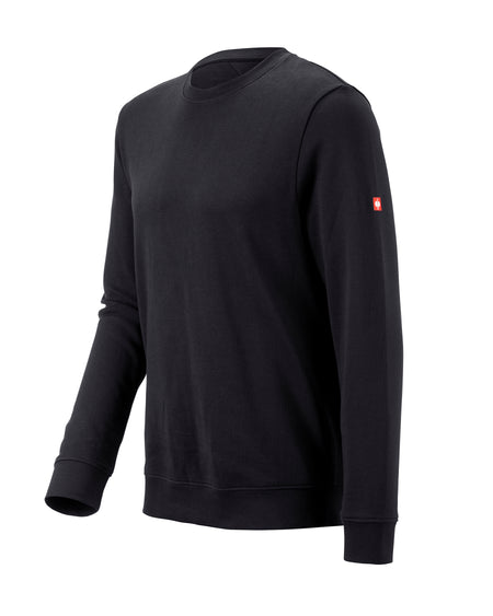 STRAUSS e.s.iconic crew neck sweatshirt in black, front view