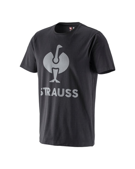 STRAUSS T-Shirt e.s.concrete in black on a plain product background