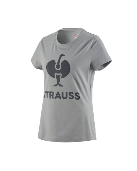 Women's STRAUSS T-Shirt e.s.concrete in pearl gray on a plain product background