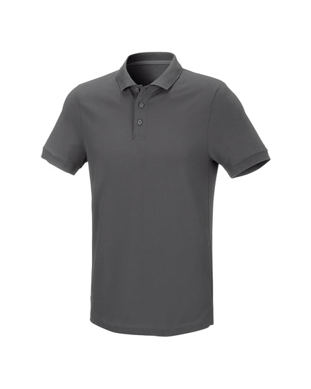 STRAUSS Cotton Stretch Polo Shirt in carbon gray on a plain product background
