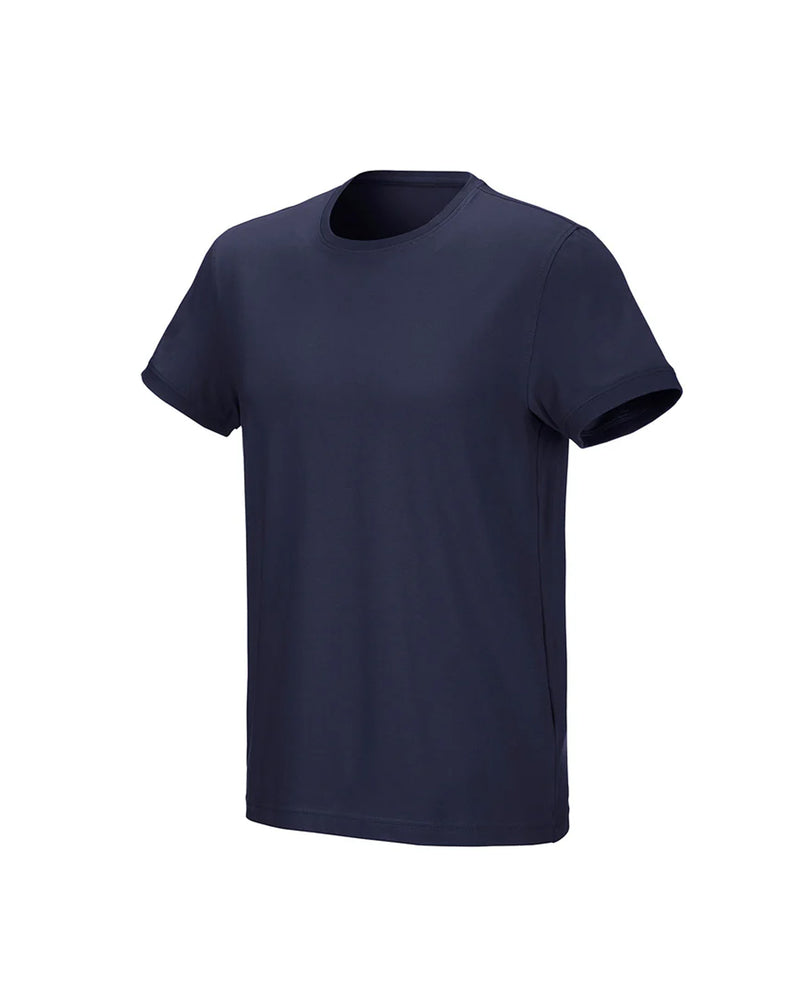 STRAUSS Cotton Stretch T-Shirt in navy on a plain product background