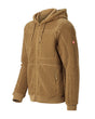 STRAUSS e.s.e:pic hooded sherpa fleece jacket in almond brown