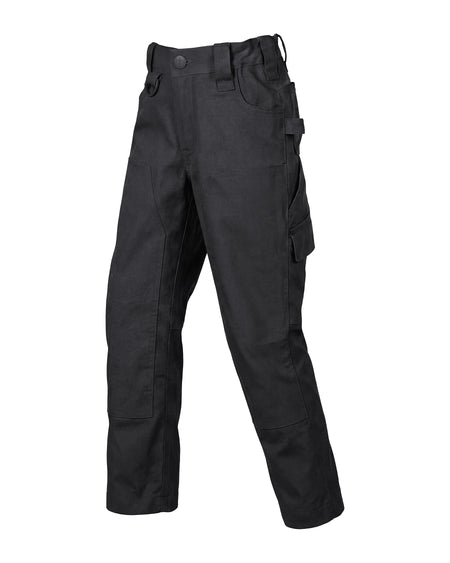 STRAUSS Kids' Double Front Ripstop Cargo Pants e.s.e:pic in black, front view