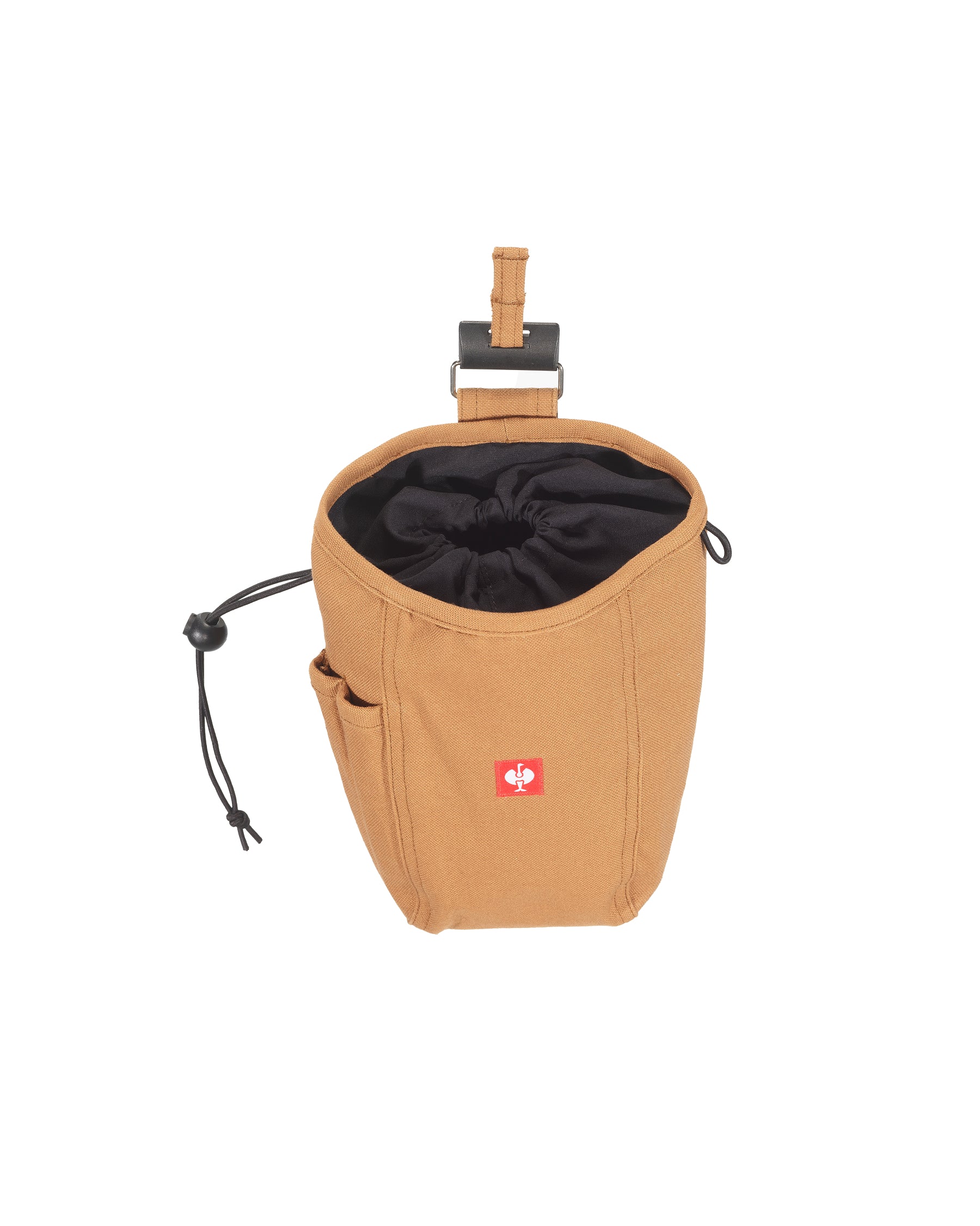 Almond brown STRAUSS e.s.iconic nail bag with modular pockets and belt attachment points.