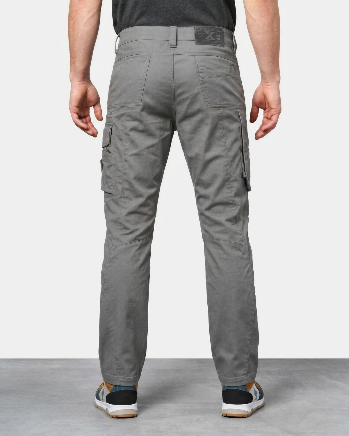 Cargo Work Pants e.s.motion ten in granite worn by a model, rear view
