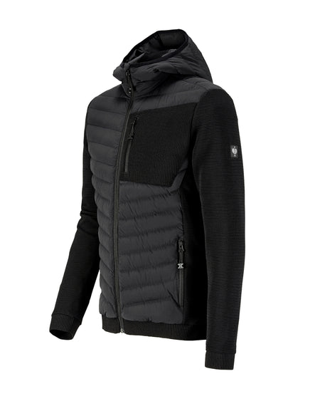 STRAUSS e.s.motion ten hybrid hooded jacket in black