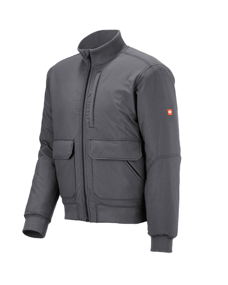 STRAUSS e.s.iconic bomber jacket in carbon gray, front view