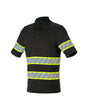 STRAUSS Enhanced Visibility Polo Shirt in black on a plain product background