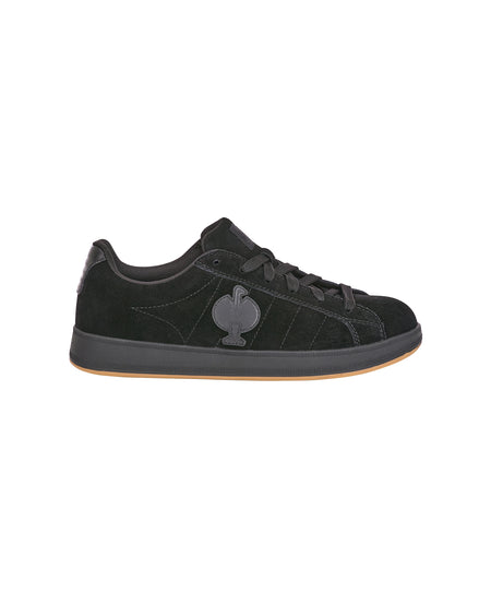 STRAUSS Tampa Steel Toe Work Shoe in Black, side profile view
