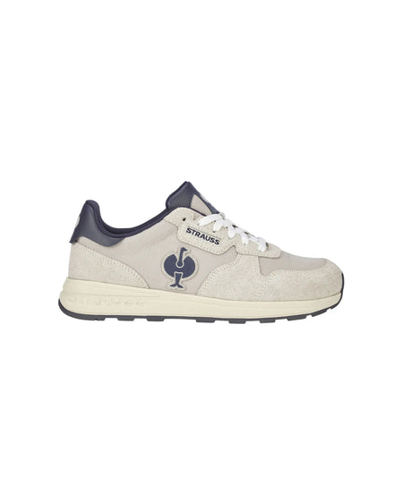 STRAUSS Canberra Steel Toe Work Shoe in Silver, side profile view