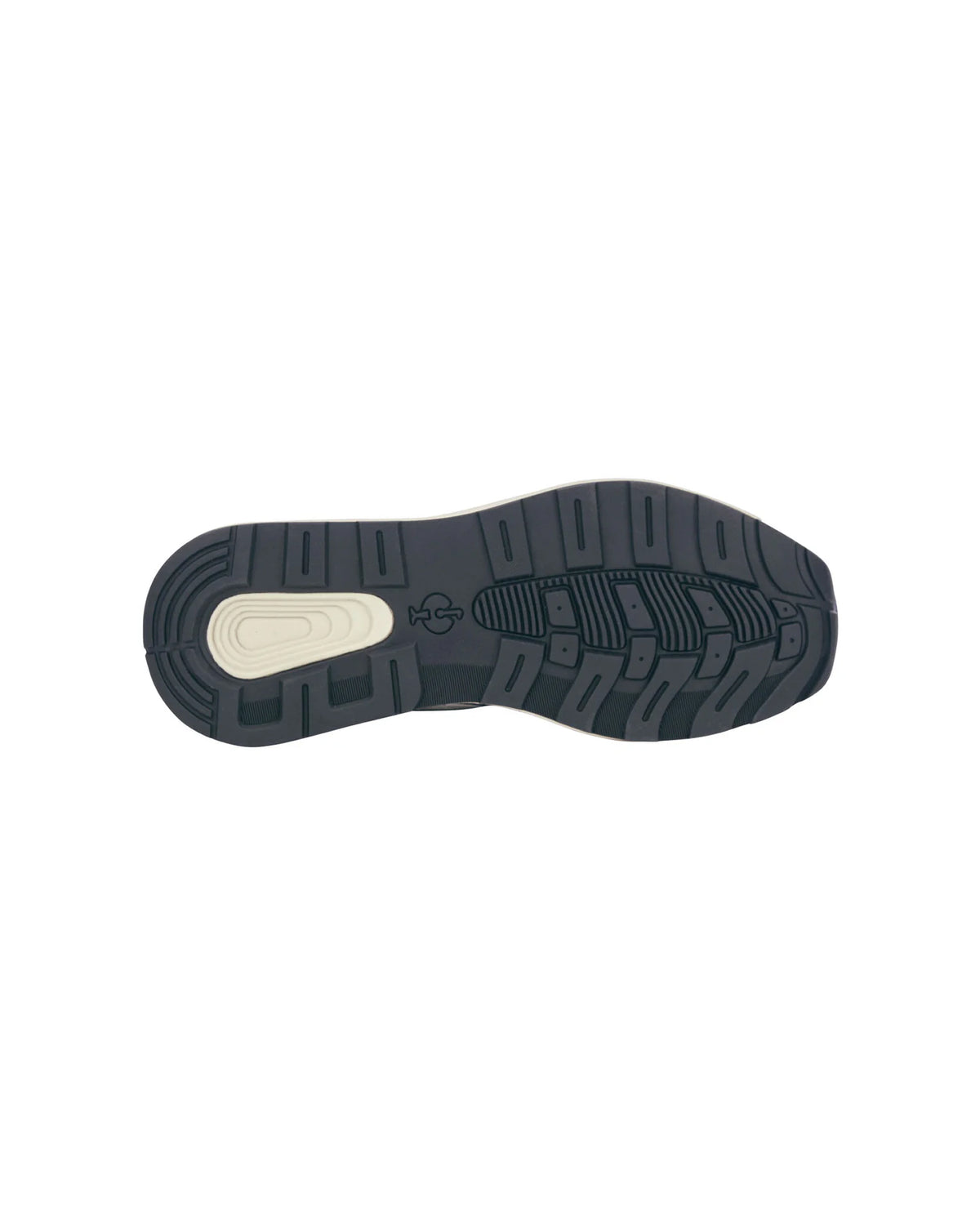Outsole tread view of the STRAUSS Canberra Steel Toe Work Shoe in Nero blue