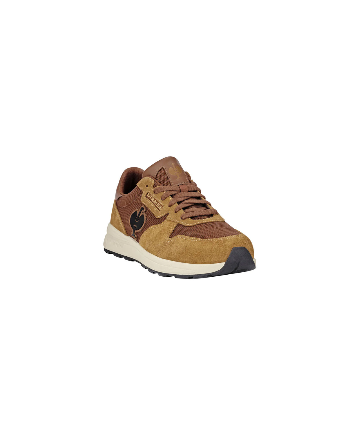 STRAUSS Canberra Steel Toe Work Shoe in Desert brown, front three-quarter view