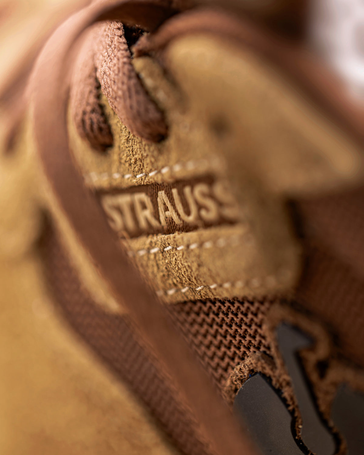 Close-up of the Canberra Steel Toe Work Shoe material