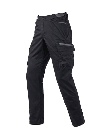 STRAUSS Women's Cargo Work Pants e.s.trail pure in black/carbon gray, front view