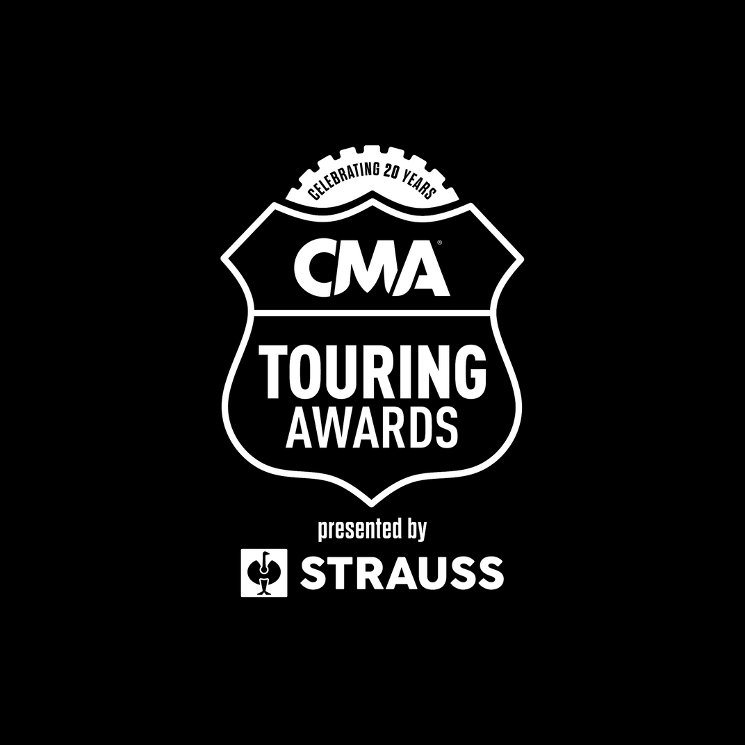 CMA Touring Awards logo on a black background with Strauss branding.