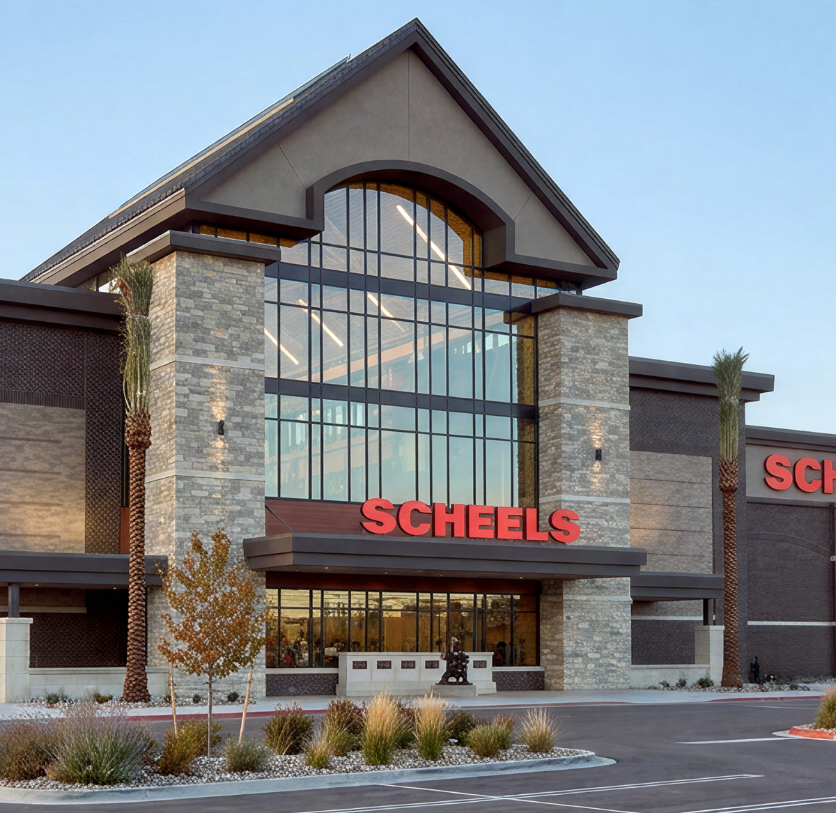 The store front of a Scheels store