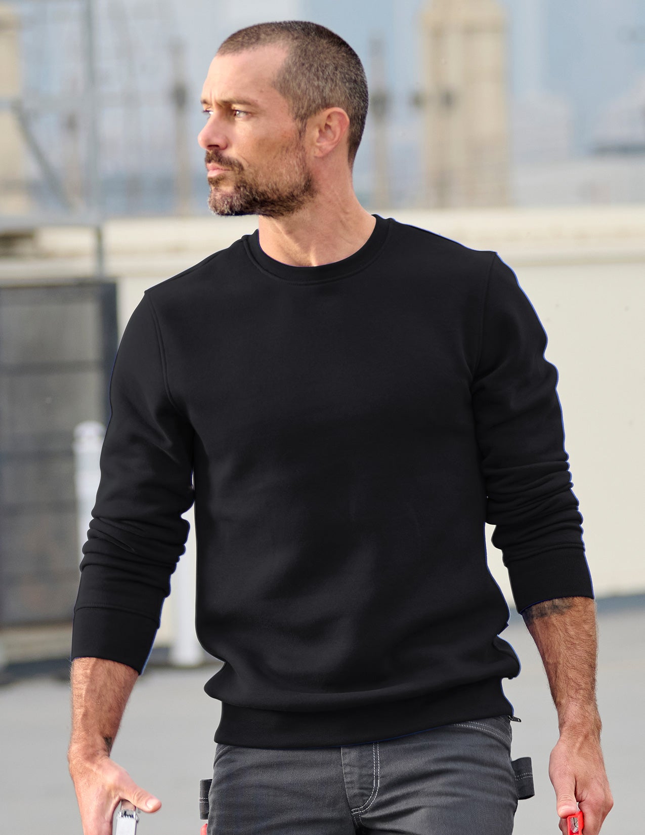 Cotton Poly Crew Neck Sweatshirt