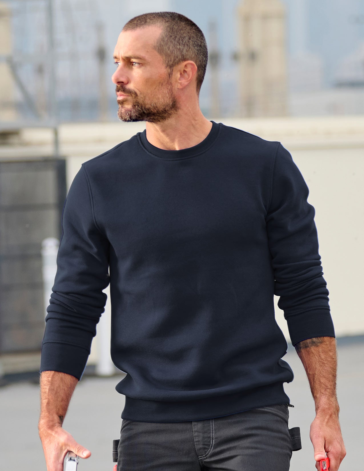 Cotton Poly Crew Neck Sweatshirt