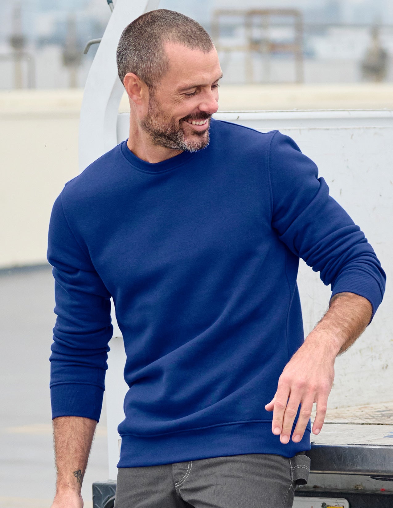Cotton Poly Crew Neck Sweatshirt