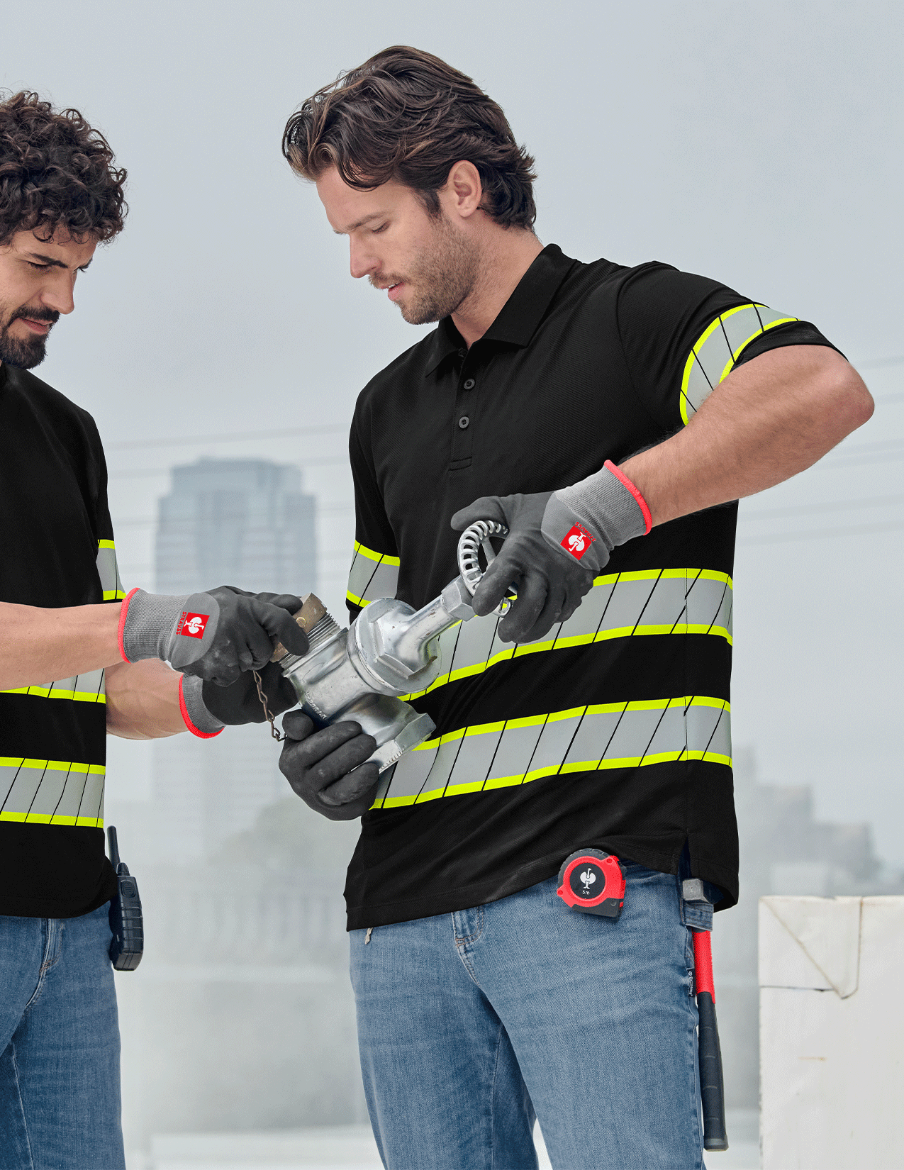 Lifestyle image of Enhanced Visibility Polo in black