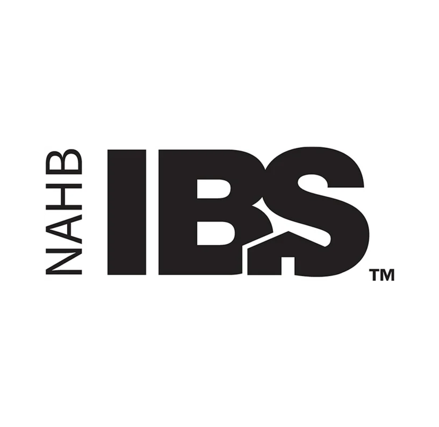 Black text logo showing NAHB vertically and large IBS horizontally, with the middle of the B designed as a roof shape. The background is white.