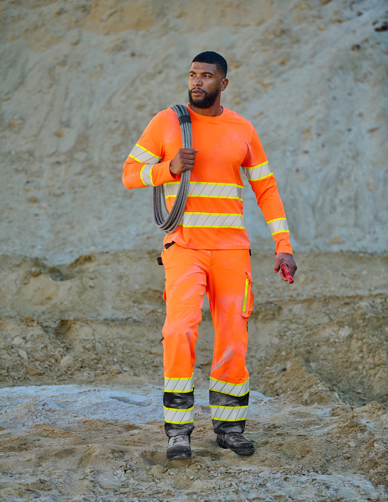 Man wearing High Visibility Work Pants