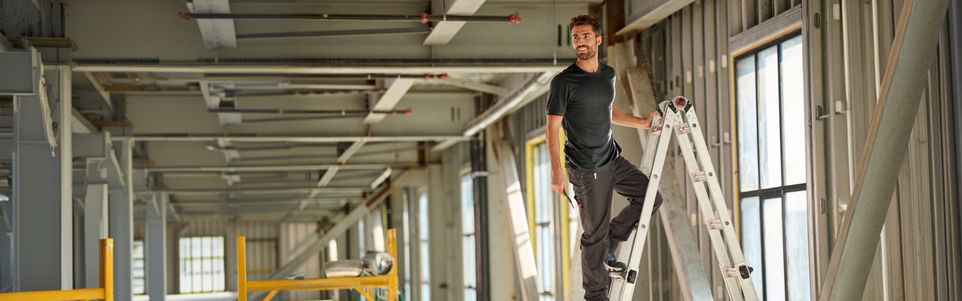 A man on a ladder