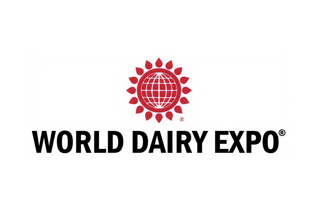World Dairy Expo logo with a red emblem and black text on a white background